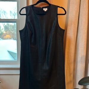 J. Crew Black Faux Leather Mini Dress